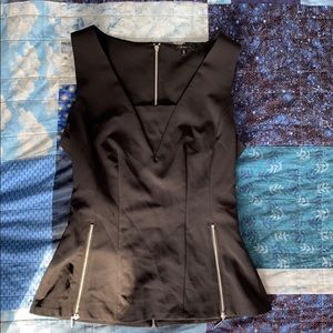 Dynamite Peplum Top with Zipper Details